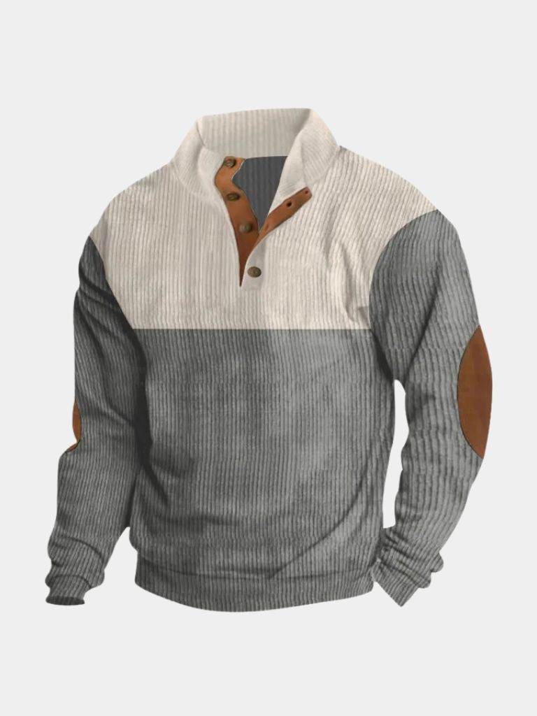 High Collar Corduroy Retro Pullover - Westlane