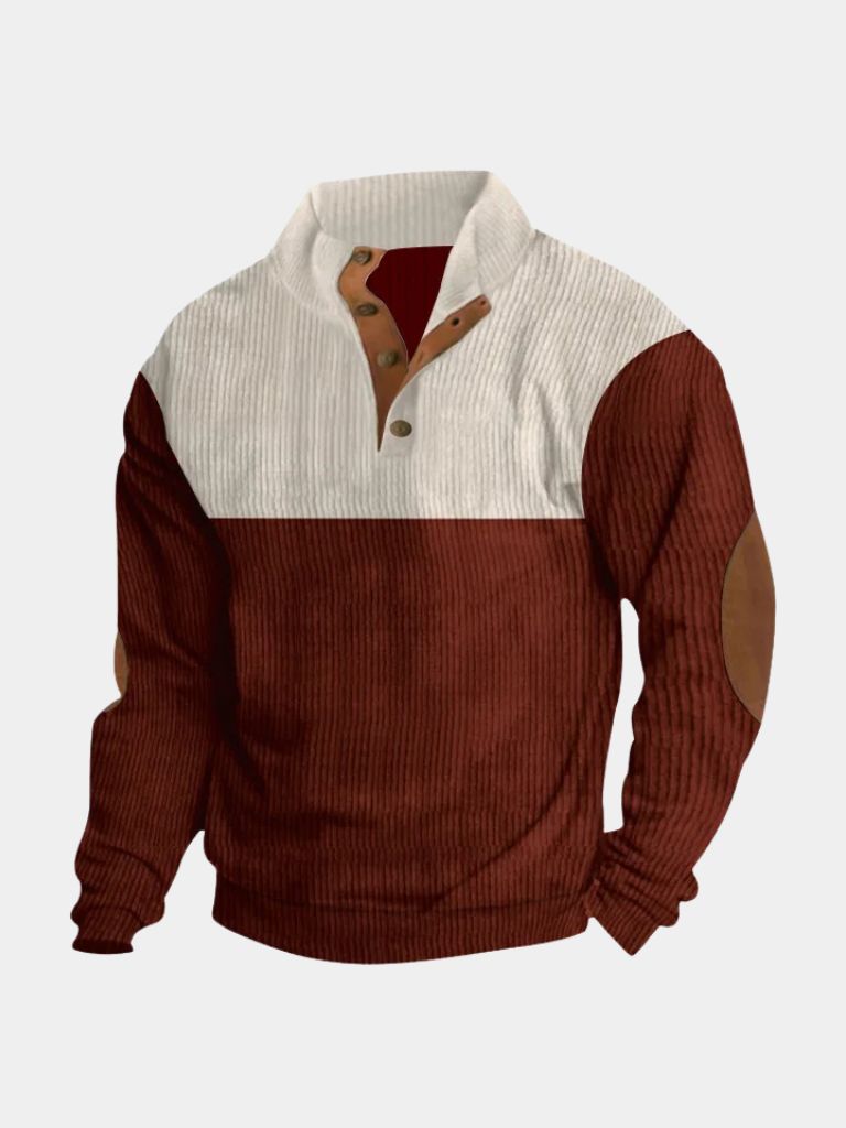 High Collar Corduroy Retro Pullover - Westlane